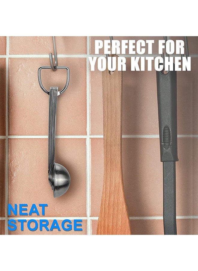 واي جيه طقم ملاعق قياس من الفولاذ المقاوم للصدأ من 6 قطع فضي - Image 5