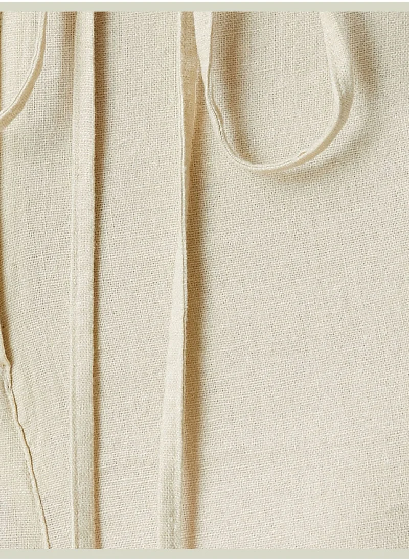 KOTON Wide Leg Trousers Linen Blended