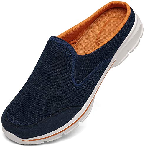 INMINPIN Unisex Slippers Casual Clog House Shoes Comfort Slip-On Walking Mules with Indoor Outdoor Anti-Skid Sole for Men and Women, Blue Orange, 10.5 Women/9 Men - Image 1