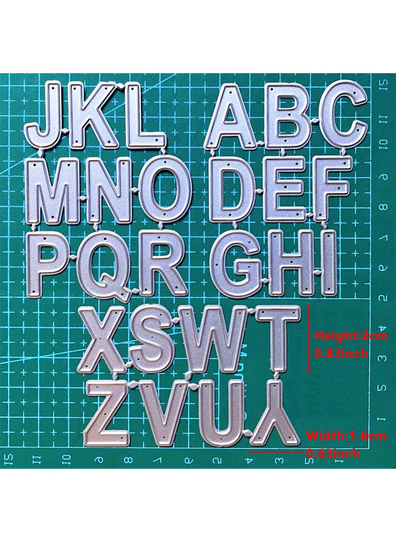 ZbFwmx ZbFwmx Metal Cutting Dies 26 Capital Alphabet Dies Letters for Card Making Stencil Embossing Tool Scrapbooking DIY Etched Craft Dies 