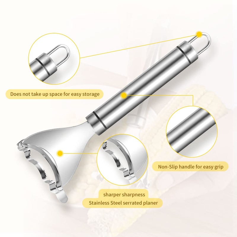CANIPHA 1 Pcs Corn Peeler Corn Planer Thresher Stainless Steel Corn Peeler for Corn On the Cob Corn Kernel Remover Tool Magic Corn Stripper Tool Corn Cutter Corn Scraper with Ergonomic Handle for Kitchen - Image 5