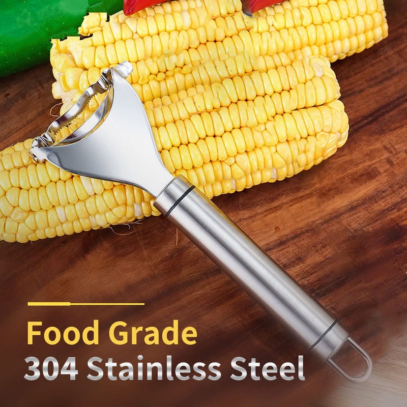CANIPHA 1 Pcs Corn Peeler Corn Planer Thresher Stainless Steel Corn Peeler for Corn On the Cob Corn Kernel Remover Tool Magic Corn Stripper Tool Corn Cutter Corn Scraper with Ergonomic Handle for Kitchen - Image 2