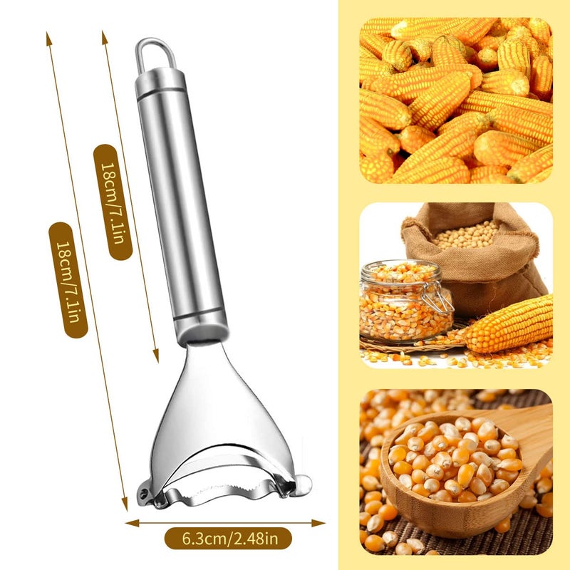 CANIPHA 1 Pcs Corn Peeler Corn Planer Thresher Stainless Steel Corn Peeler for Corn On the Cob Corn Kernel Remover Tool Magic Corn Stripper Tool Corn Cutter Corn Scraper with Ergonomic Handle for Kitchen - Image 3