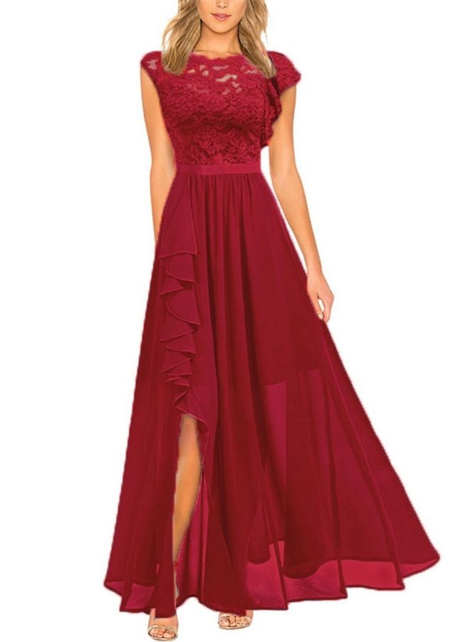 Tepveisoy Fashion Ladies Long Dress Small Dress Lace Bridesmaid Evening Dress  - Image 1