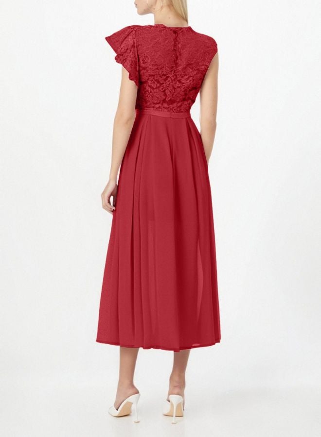 Tepveisoy Fashion Ladies Long Dress Small Dress Lace Bridesmaid Evening Dress  - Image 3