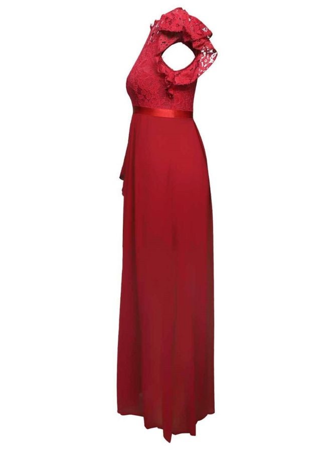 Tepveisoy Fashion Ladies Long Dress Small Dress Lace Bridesmaid Evening Dress  - Image 5