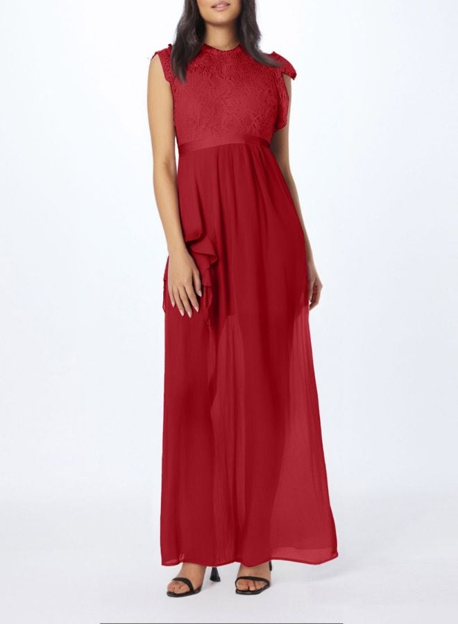 Tepveisoy Fashion Ladies Long Dress Small Dress Lace Bridesmaid Evening Dress  - Image 4