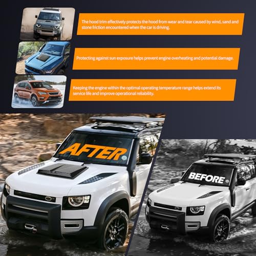 DREAMOTOR Hood Scoops For Cars, Universal Hood Scoop Vents, Automotive Hood Scoops for Trucks Compatible with F150 F250 F350 GMC Sierra 1500 2500 Dodge Ram 1500 2500 Toyota Tundra Jeep Wrangler - Image 4