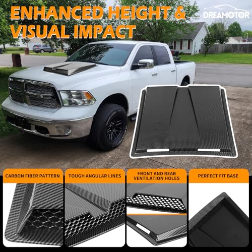DREAMOTOR Hood Scoops For Cars, Universal Hood Scoop Vents, Automotive Hood Scoops for Trucks Compatible with F150 F250 F350 GMC Sierra 1500 2500 Dodge Ram 1500 2500 Toyota Tundra Jeep Wrangler - Image 2