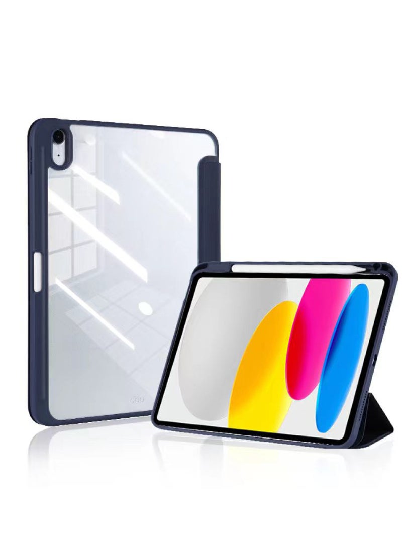 Rock Pow Case For iPad Air 11 inch M3/M2 2025/2024,iPad Air 5th 10.9 inch 2022/Air 4th 10.9 inch 2020 Generation Clear Back with Pencil Holder Auto Wake/Sleep Cover for air 4th/air 5th 10.9inch,air 6th/air 7th 11inch 2025/2024 - Image 1