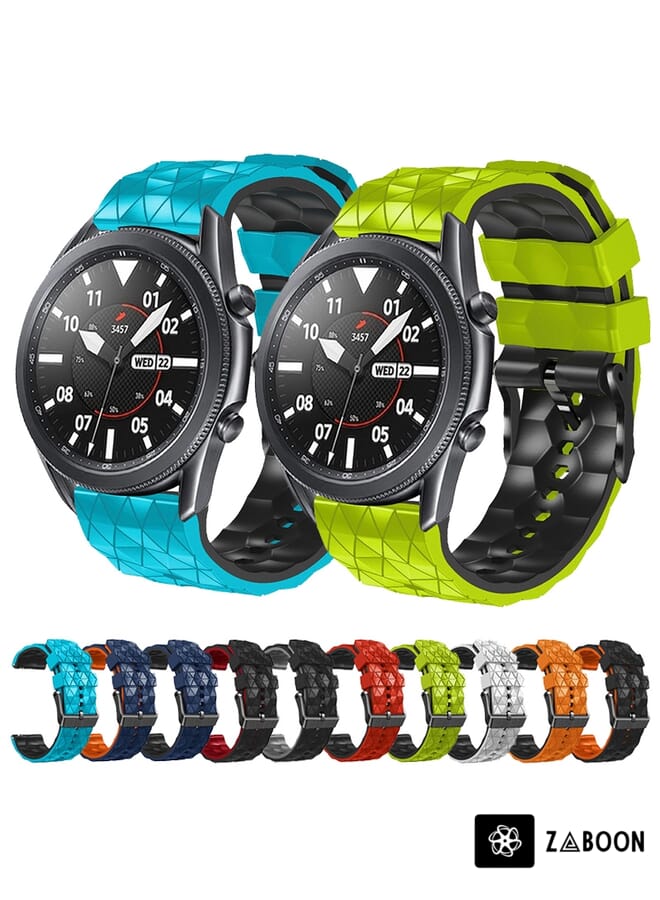 Zaboon Amazfit GTR 3 Pro 22mm Football Pattern Two-Color Silicone Strap - Image 3