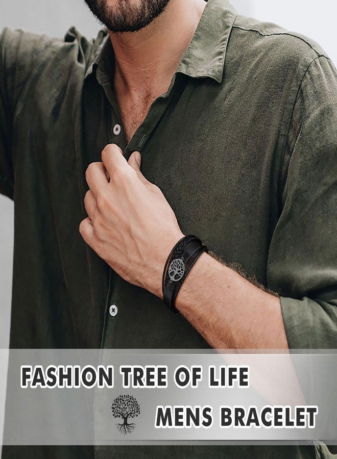 UNGENT THEM Men Valentines Day Gifts for Him Husband from Wife, Husband Birthday Gift Ideas Unique Anniversary Fathers' Day Christmas Gifts for Men Who Have Everything Mens Leather Bracelet - Image 2