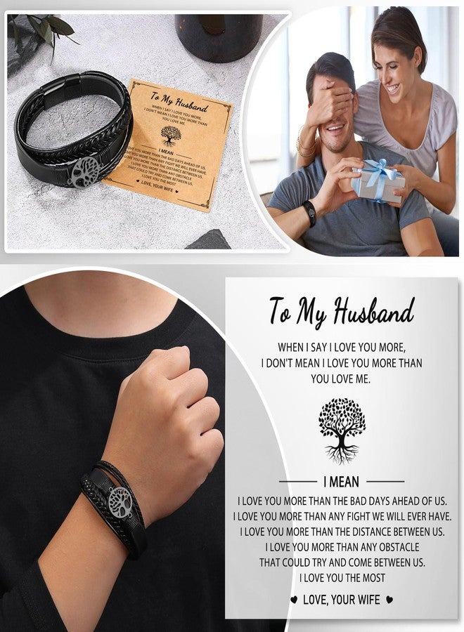 UNGENT THEM Men Valentines Day Gifts for Him Husband from Wife, Husband Birthday Gift Ideas Unique Anniversary Fathers' Day Christmas Gifts for Men Who Have Everything Mens Leather Bracelet - Image 3