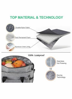 KASTWAVE Lunch Bag Box Tote, Large Tote Adult Lunch Box, Insulated Lunch Bags with Side Pockets and Water Bottle Holder, Adjustable Shoulder Strap, for Office Work School Picnic Beach  - Image 5