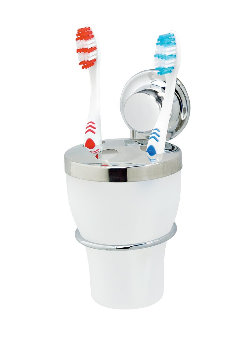 Everloc Essential Duo Pack - Toothbrush Holder & Single Shelf Corner Rack, Vacuum Suction, No Drilling, No Screws, Rustproof Wall Mounted Storage Solution for Shower  HTC-838 - Image 3