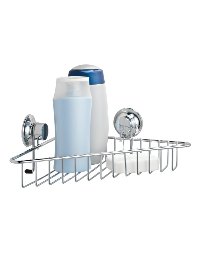 Everloc Essential Duo Pack - Toothbrush Holder & Single Shelf Corner Rack, Vacuum Suction, No Drilling, No Screws, Rustproof Wall Mounted Storage Solution for Shower  HTC-838 - Image 2