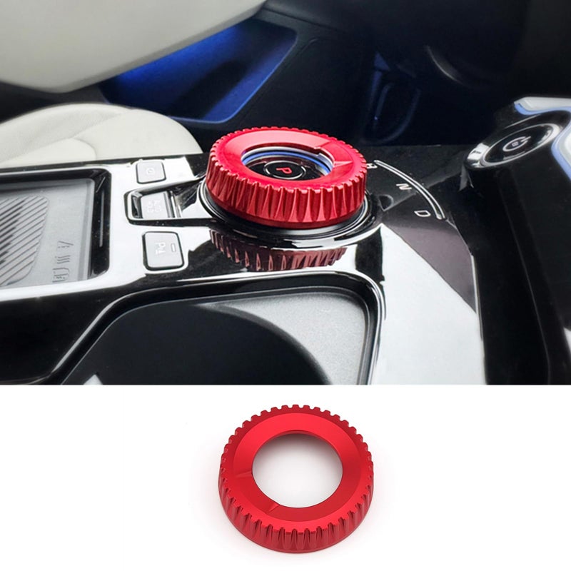 JUIVEEL Red Style Aluminum Car Snapin Design Gear Control Knob Cover Gear Shift Switch Knob Protective Cover Compatible with Kia EV6 Kia NIRO EV Kia Sportage NQ5 Accessories - Image 2