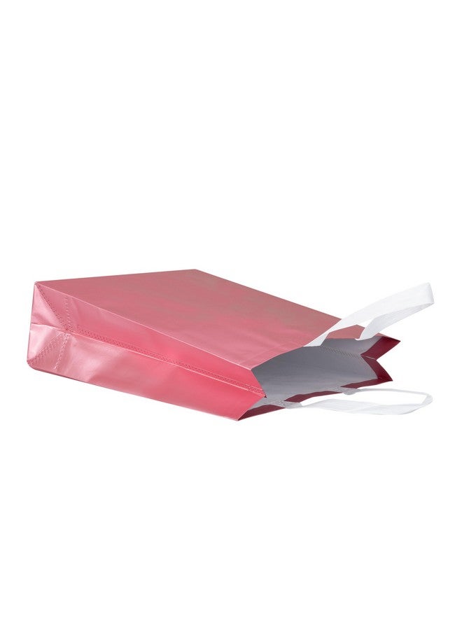 Drapme Medium Size Pack of 50 Pcs Matt Metallic Laminated Non-Woven Reusable Eco-Friendly Party Return Gift Bags (Flamingo Pink) (Medium 12x13x4 Inch) - Image 3
