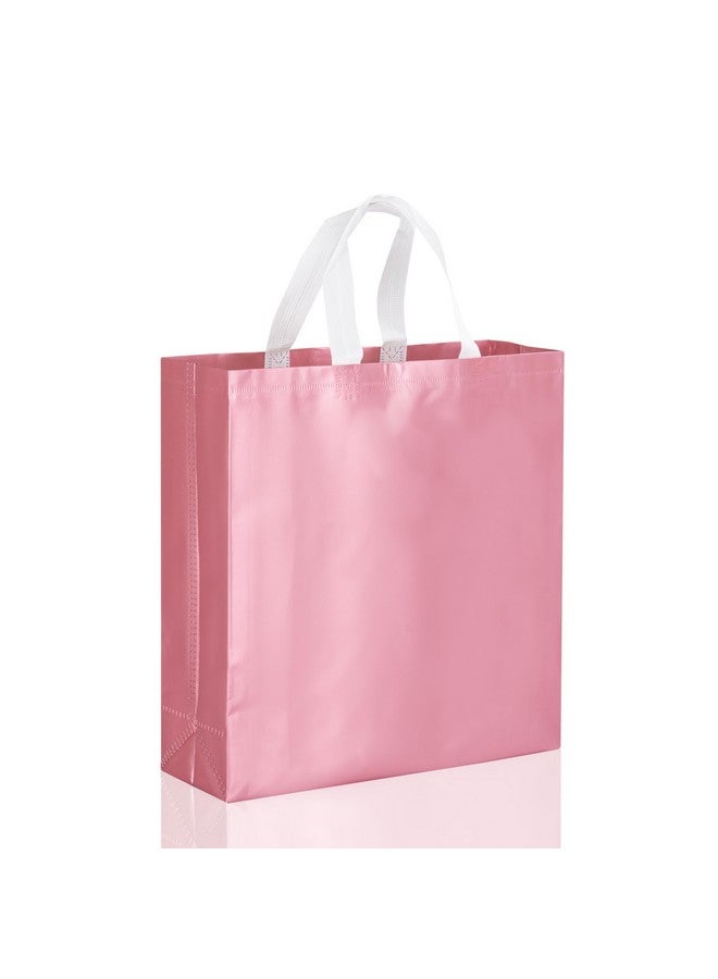 Drapme Medium Size Pack of 50 Pcs Matt Metallic Laminated Non-Woven Reusable Eco-Friendly Party Return Gift Bags (Flamingo Pink) (Medium 12x13x4 Inch) - Image 1