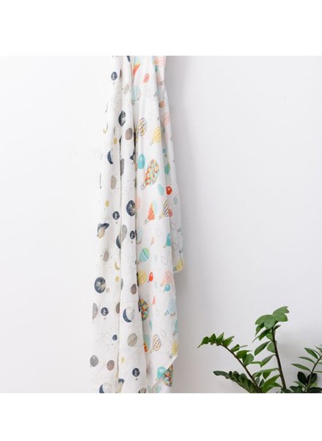 Anvi Baby Organic Bamboo Muslin Swaddle Wrap Set of 2 Balloons and Planets  - Image 3