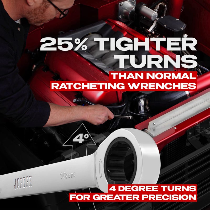 Jaeger 10 mm TIGHTSPOT Ratchet Wrench with Precision Movement and Hardened, Polished Steel for Projects with Metric Tight Spaces - Image 4