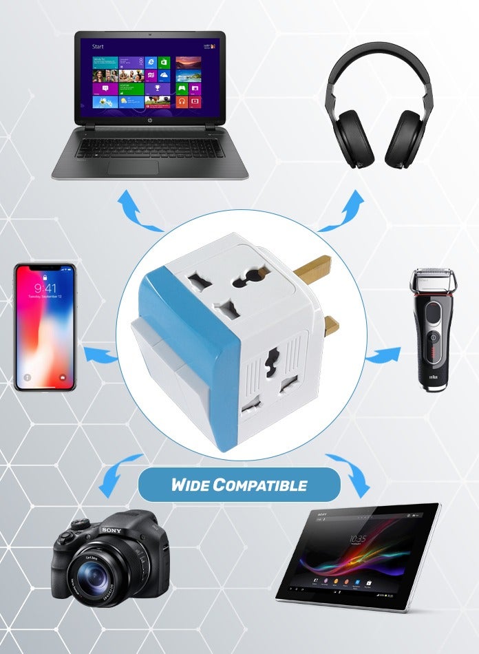 مودي مشترك كهرباء للسفر 3 مخارج، محول عالمي متعدد المقابس مع 3 مفاتيح + مؤشر طاقة، محول قابس دولي للاستخدام المنزلي والمكتبي والسفر - Image 3