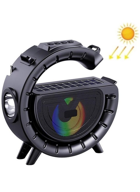 DV-800 G-Shape Portable Wireless Speaker with Solar Support, RGB Colorful Light, Flash Light