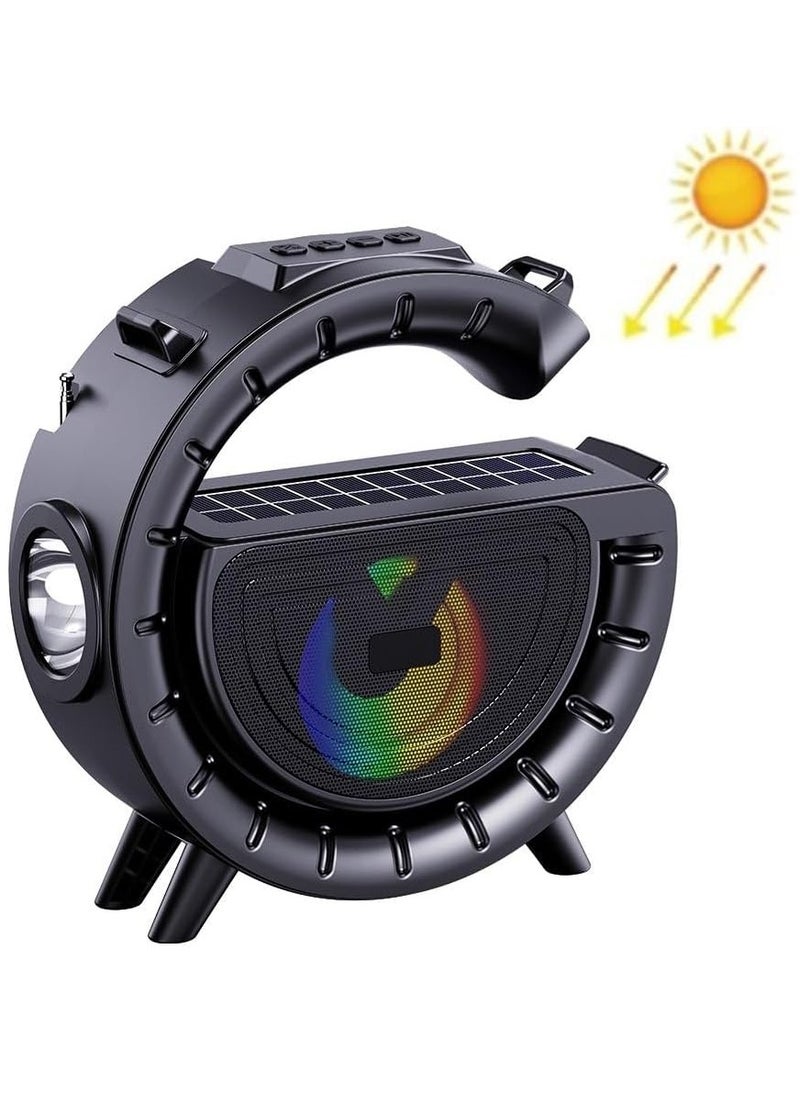 Generic DV-800 G-Shape Portable Wireless Speaker with Solar Support, RGB Colorful Light, Flash Light  - Image 1