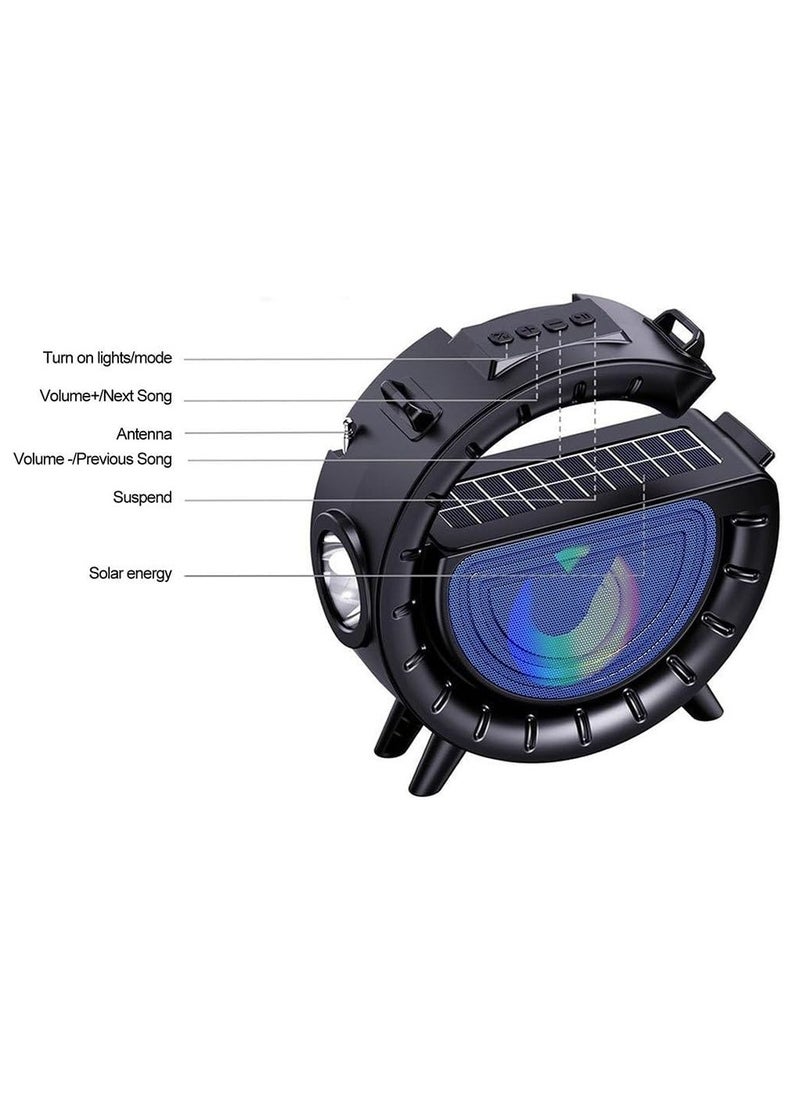 Generic DV-800 G-Shape Portable Wireless Speaker with Solar Support, RGB Colorful Light, Flash Light  - Image 2