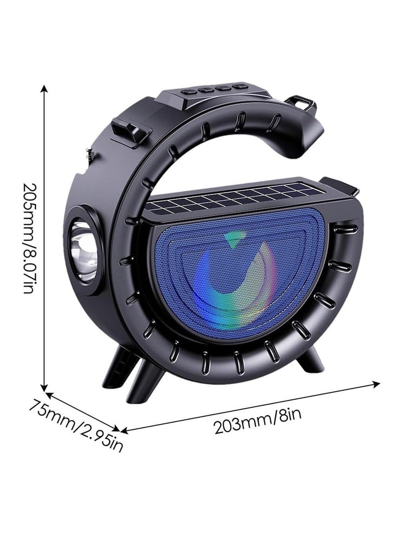 Generic DV-800 G-Shape Portable Wireless Speaker with Solar Support, RGB Colorful Light, Flash Light  - Image 3