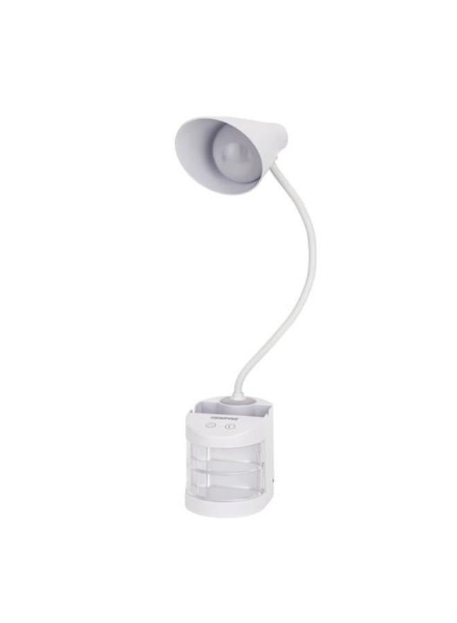 GEEPAS Rechargeable Reading Lamp/Table Lamp with Pencil Vase, Clear Storage Box, Adjustable Silicone Tube, Lithium Battery, GDL53039 White  - Image 2