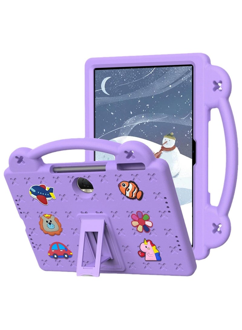 VKL Kids Case Compatible with Honor Pad 9 12.1 inch 2024, Heavy Duty EVA Foam Shockproof Cover Kids Proof Case with Stand For Honor Pad 9 (Purple) - Image 3
