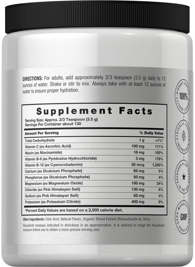 Horbäach Electrolytes Powder | 16 oz | 130 Servings | Hydration Supplement | Vegetarian | Keto-Friendly | Non-GMO, Gluten Free Formula | Lemon Flavor - Image 2