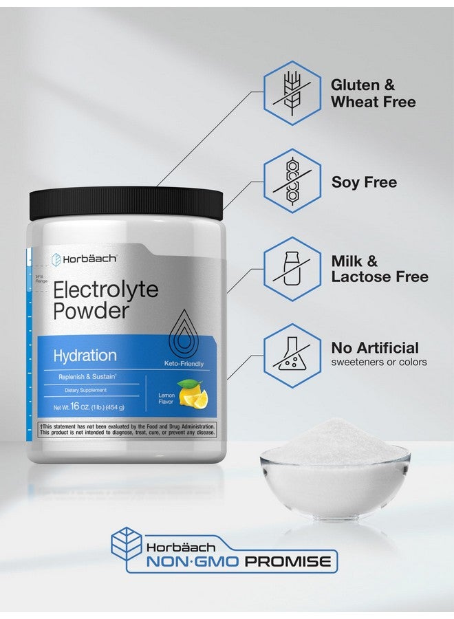 Horbäach Electrolytes Powder | 16 oz | 130 Servings | Hydration Supplement | Vegetarian | Keto-Friendly | Non-GMO, Gluten Free Formula | Lemon Flavor - Image 5