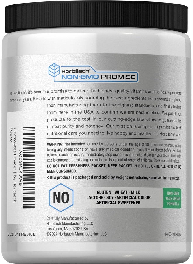 Horbäach Electrolytes Powder | 16 oz | 130 Servings | Hydration Supplement | Vegetarian | Keto-Friendly | Non-GMO, Gluten Free Formula | Lemon Flavor - Image 3