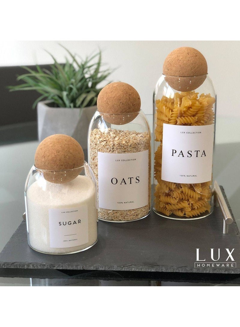 طقم كاندي - 3 قطع برطمانات زجاجية شفافة بغطاء كروي – متين وأنيق للتخزين - Image 2