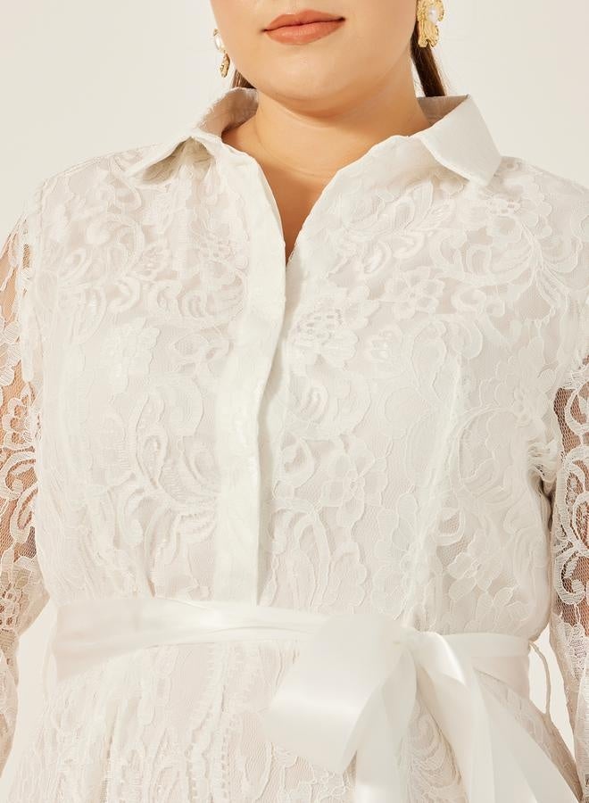 Styli Lace A-Line Dress  - Image 4