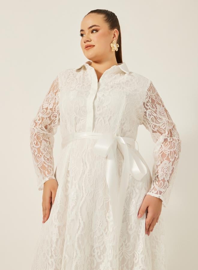 Styli Lace A-Line Dress  - Image 3