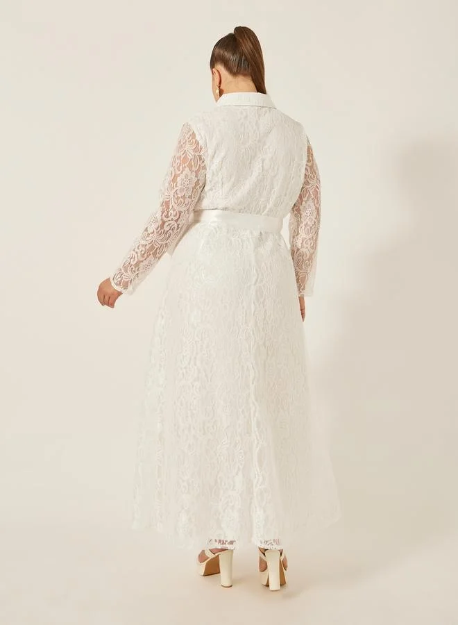 Styli Lace A-Line Dress