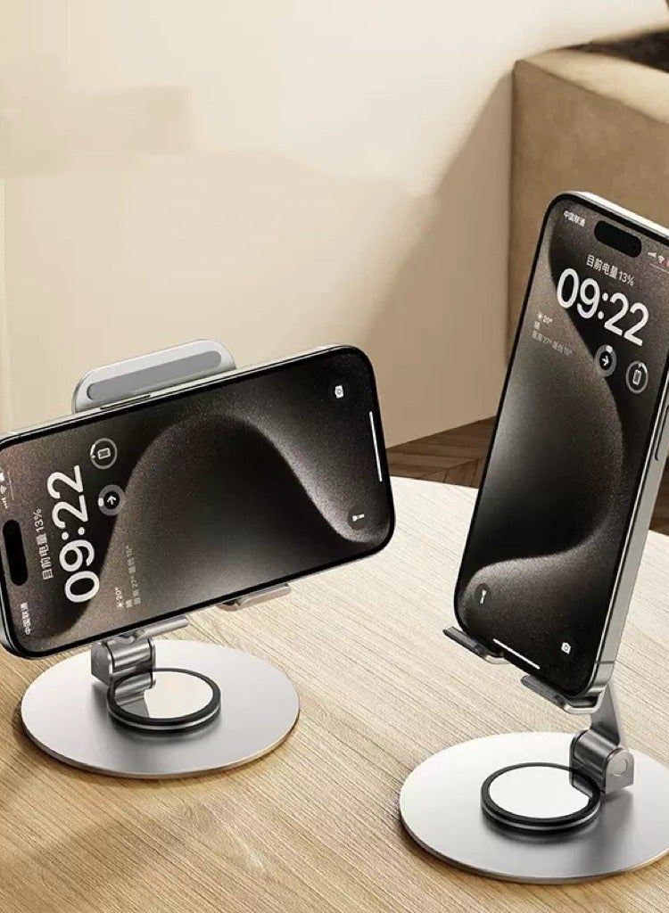 اليشمك حامل هاتف معدني، حامل هاتف محمول قابل للتعديل 360 درجة من سبائك الألومنيوم، حامل هاتف للهواتف المحمولة، حامل iPhone قابل للطي، حامل هاتف محمول متوافق مع iPhone وSamsung وRedmi وOneplus وiPad - Image 4