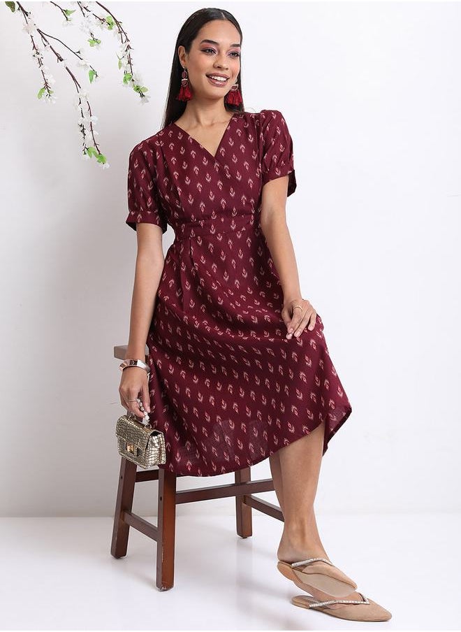 V Neck AOP A-Line Midi Dress - pzsku/Z4359475E3210582C0BB0Z/45/_/1724059907/efda42fa-7e71-4111-b381-993af1726dd6