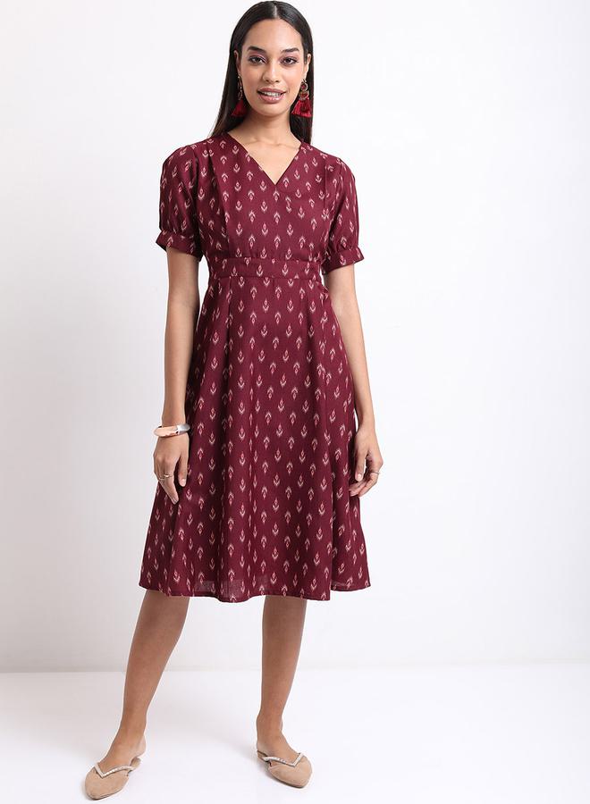Ketch Printed V-neck Dress - Image 2