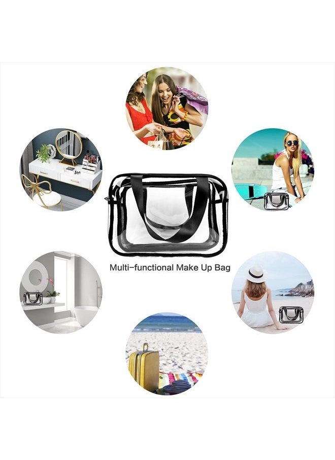 Auseibeely - Clear Cosmetics Bag Toiletry Bag, Large Clear Travel Bag for Toiletries, Waterproof & Draining Transparent Makeup Bag Tote Bag, Carry On Airport Airline Compliant Bag for Men Women - Image 1