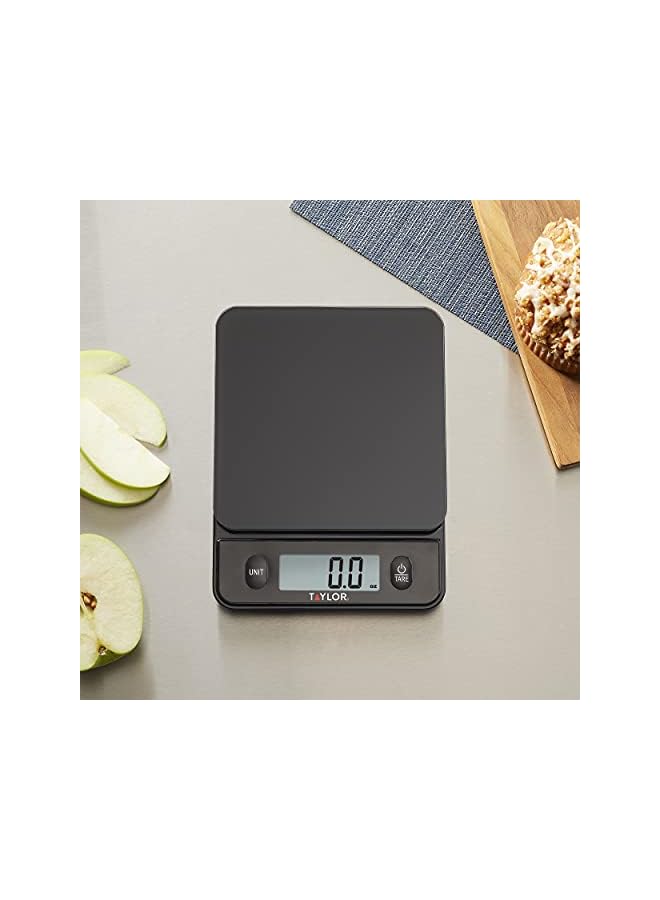 Taylor Glass Top Food Scale with Touch Control Buttons, 11 lb Capacity, Black - Image 5