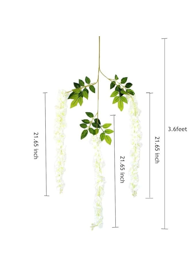 SUPER MARCHE SUPER MARCHE 2pcs 432 Inch Artificial Wisteria Vine Garland Silk Long Hanging Flowers for Home Wedding Party Decor Elegant Floral String for IndoorOutdoor Decoration  - Image 3