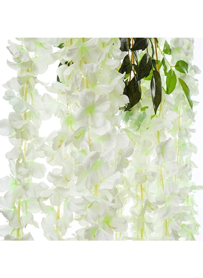 SUPER MARCHE SUPER MARCHE 2pcs 432 Inch Artificial Wisteria Vine Garland Silk Long Hanging Flowers for Home Wedding Party Decor Elegant Floral String for IndoorOutdoor Decoration  - Image 4