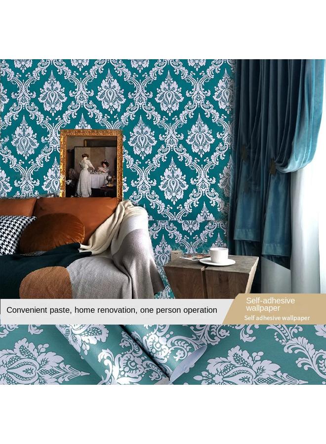 Bluejw Retro European-style Self-adhesive Wallpaper Wallpaper Living Room Self-adhesive Wallpaper Living Room Damascus Wallpaper Manufacturers - Image 1
