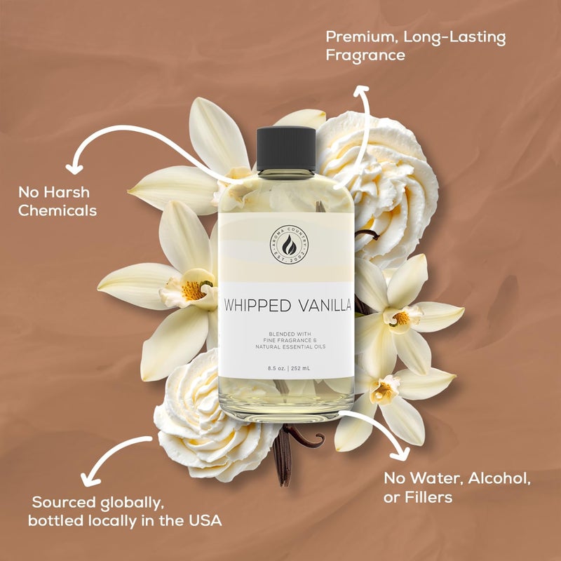 Whipped Vanilla Diffuser Oil - Luxury Essential Oils for Diffuser Refill & Air Freshener Room Spray - Long-Lasting & Natural Home Fragrance, Vanilla Oil for Diffusers (8.5 Fl. oz) - Image 4