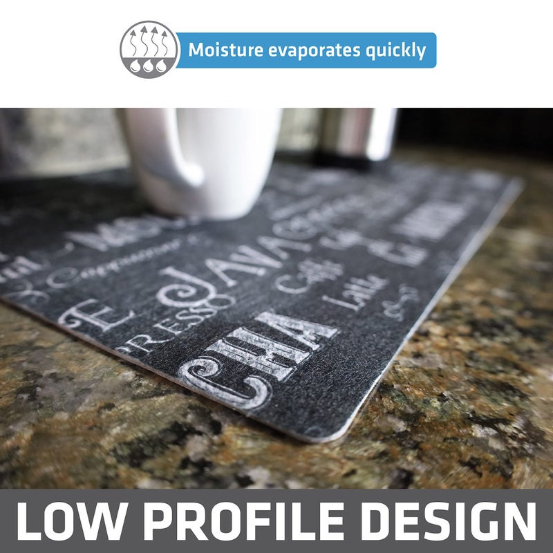 Drymate Coffee Maker Mat, (Coffee Station Bar Accessory) Protects Kitchen Countertops From Spills, Stains & Scratches, Absorbent, Waterproof, Washable (USA Made) (12â€ x 20â€) (Java Chalkboard) - Image 5