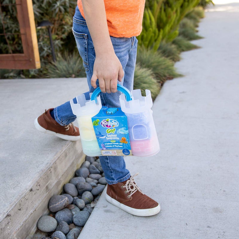 Educational Insights Playfoam GO! Squishy Sandcastle Play Set with Assorted Colors & 5 Sand Animal Toys, Fidget, Sensory Toy and Fun Summer Travel Toys for Kids, Boys & Girls Ages 3+ - Image 4